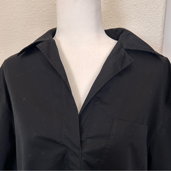 $129 COS Short-Sleeved Resort Shirt size 6 oversized color black 100% cotton - Picture 3 of 10